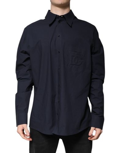 Dark Cotton Long Sleeve Men's Shirt - Dolce & Gabbana - Modalova