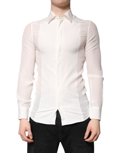 Silk GOLD Dress Formal Collared Men's Shirt (Pre-Owned) - Dolce & Gabbana - Modalova