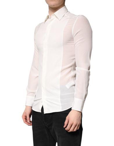Silk GOLD Dress Formal Collared Men's Shirt (Pre-Owned) - Dolce & Gabbana - Modalova