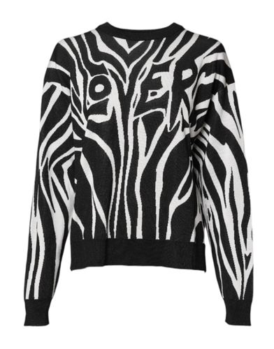 White Print Women Pullover Women's Sweater - Dolce & Gabbana - Modalova