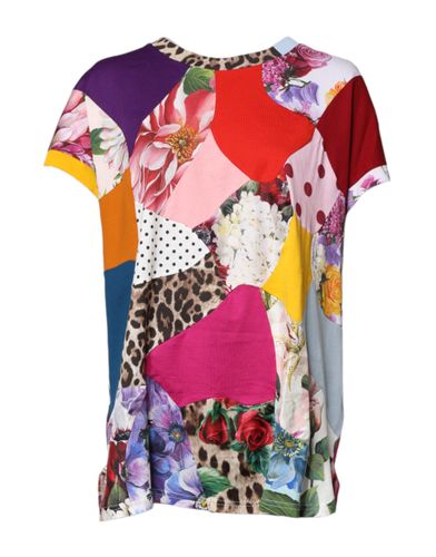 Patchwork Short Sleeve Blouse Women's Top - Dolce & Gabbana - Modalova