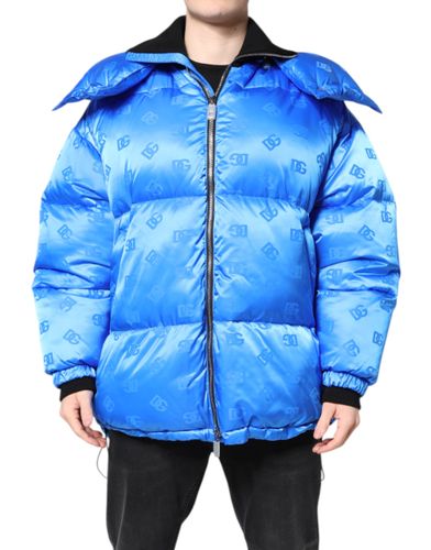 Logo Full Zip Hooded Quilted Men's Jacket - Dolce & Gabbana - Modalova