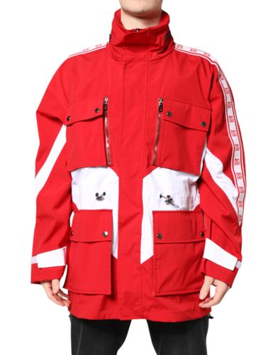 Red White Nylon Full Zip Windbreaker Men's Jacket (Pre-Owned) - Dolce & Gabbana - Modalova