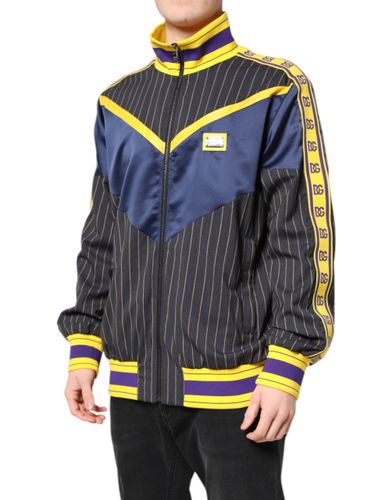 Striped Logo Full Zip Bomber Men's Jacket - Dolce & Gabbana - Modalova
