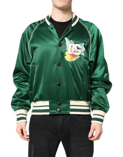 Floral DG Logo Full Zip Bomber Men's Jacket (Pre-Owned) - Dolce & Gabbana - Modalova