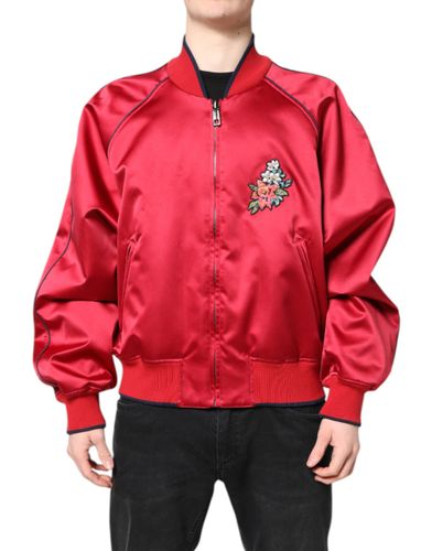 Floral Patch Full Zip Men Bomber Men's Jacket (Pre-Owned) - Dolce & Gabbana - Modalova