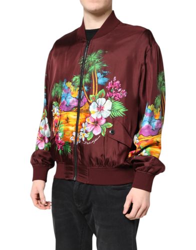 Floral Print Full Zip Bomber Men's Jacket - Dolce & Gabbana - Modalova