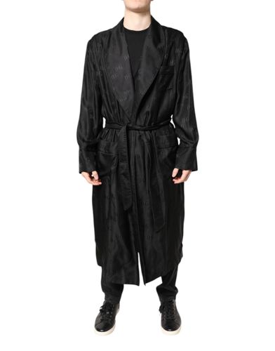 Silk DG Logo Men Wrap Robe Coat Men's Jacket - Dolce & Gabbana - Modalova