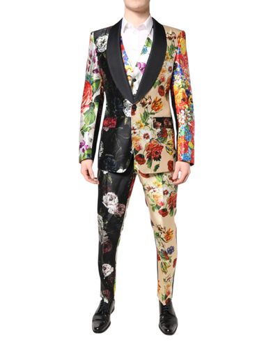 Floral SICILIA Silk 3 Piece Men's Suit - Dolce & Gabbana - Modalova