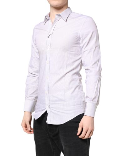 Striped Cotton GOLD Long Sleeves Men's Shirt (Pre-Owned) - Dolce & Gabbana - Modalova