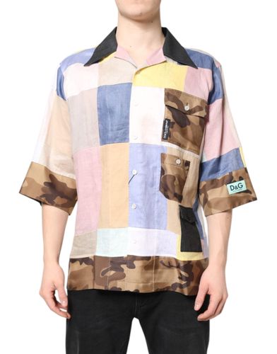 Patchwork Short Sleeve Men's Shirt - Dolce & Gabbana - Modalova