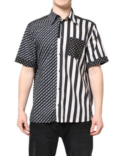 Black White Stripe Button Down Casual Men's Shirt (Pre-Owned) - Dolce & Gabbana - Modalova