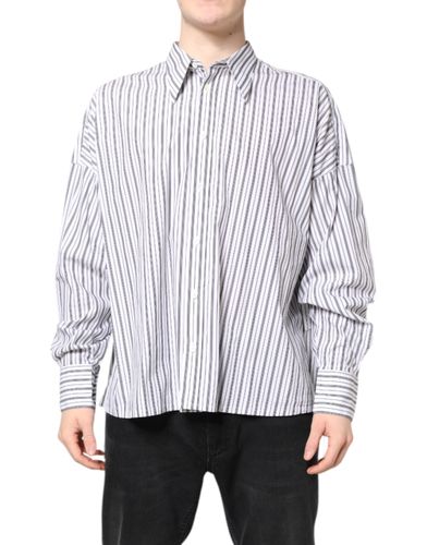 White Black Stripe Button Down Casual Men's Shirt - Dolce & Gabbana - Modalova