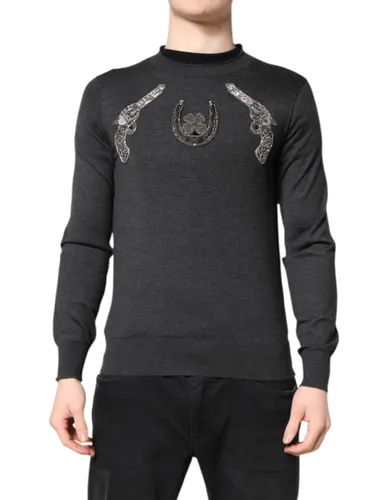 Embroidery Knit Men Pullover Men's Sweater - Dolce & Gabbana - Modalova