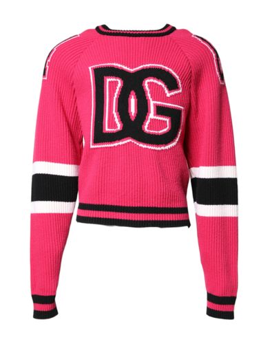 Cotton Logo Print Knit Pullover Men's Sweater - Dolce & Gabbana - Modalova