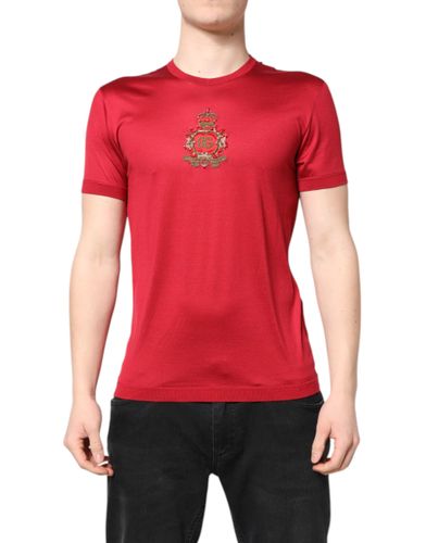 Silk DG Crown Logo Short Sleeve Men's T-shirt (Pre-Owned) - Dolce & Gabbana - Modalova