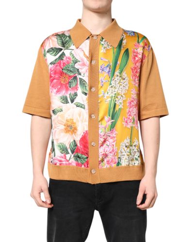 Floral Collared Short Sleeve Men's T-shirt - Dolce & Gabbana - Modalova