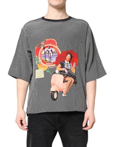 Black Graphic Print Short Sleeve Men's T-shirt - Dolce & Gabbana - Modalova