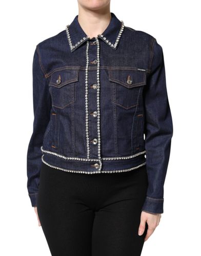 Denim Cotton Crystal Embellished Women's Jacket - Dolce & Gabbana - Modalova