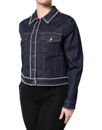 Denim Cotton Crystal Embellished Women's Jacket - Dolce & Gabbana - Modalova