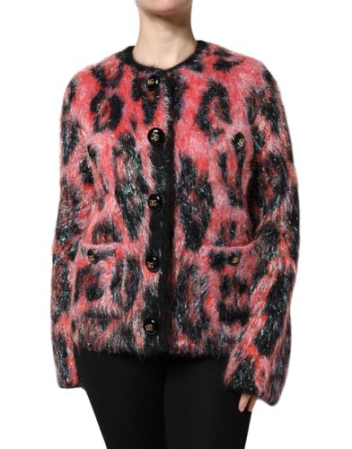 Red Mohair Wool Button Down Cardigan Women's Sweater - Dolce & Gabbana - Modalova