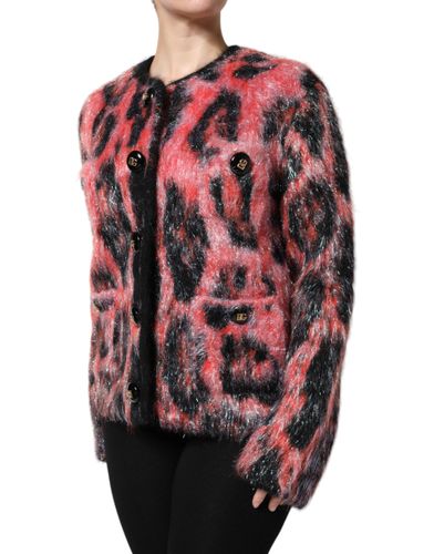 Red Mohair Wool Button Down Cardigan Women's Sweater - Dolce & Gabbana - Modalova