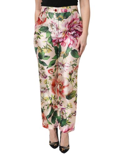 Floral High Waist Straight Women's Pants - Dolce & Gabbana - Modalova