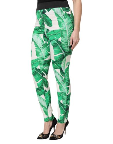 Green Leaf High Waist Women's Pants - Dolce & Gabbana - Modalova