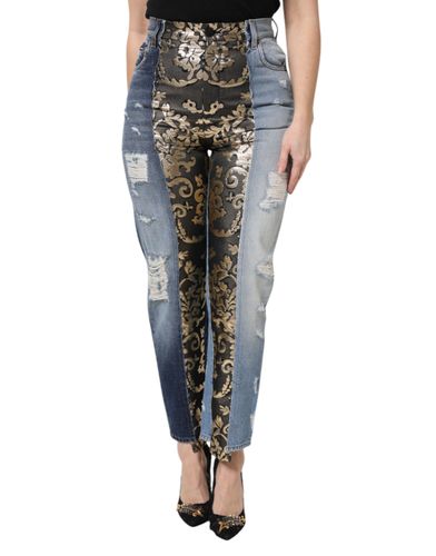 Patchwork High Waist Denim Women's Jeans - Dolce & Gabbana - Modalova