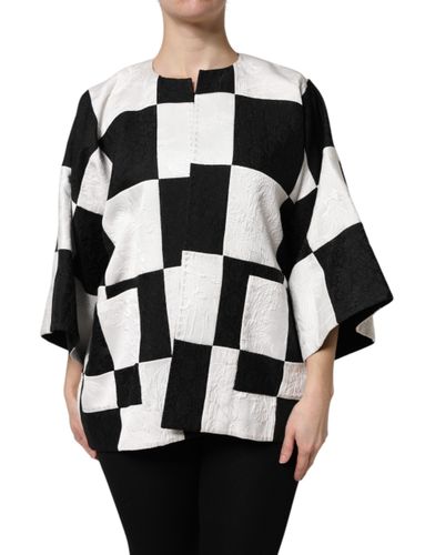 White Black Patchwork Jacquard Blazer Women's Jacket - Dolce & Gabbana - Modalova