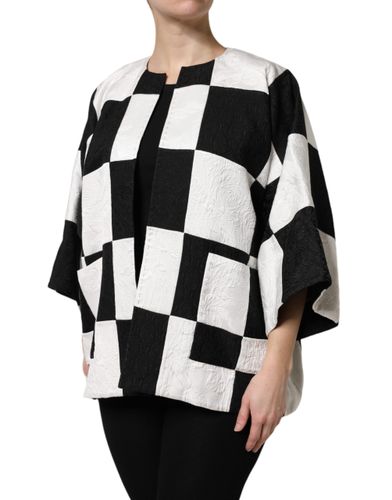 White Black Patchwork Jacquard Blazer Women's Jacket - Dolce & Gabbana - Modalova
