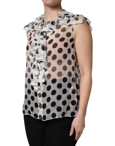 Polka Dot Cotton Sleeveless Women's Top - Dolce & Gabbana - Modalova