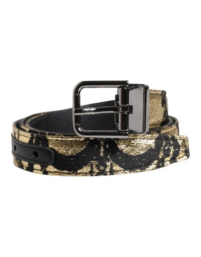 Jacquard Leather Metal Buckle Men's Belt - Dolce & Gabbana - Modalova