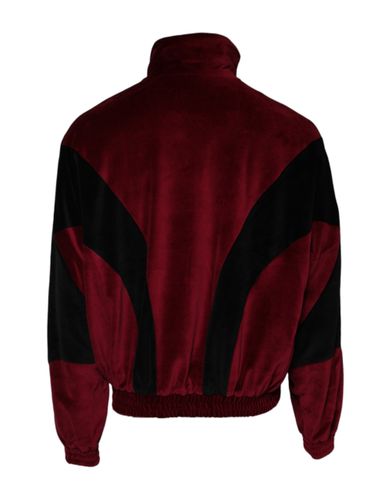 Red Black Cotton Logo FullZip Bomber Men's Jacket - Dolce & Gabbana - Modalova