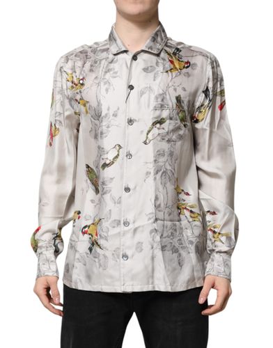 Silk Printed Button Down Men's Shirt - Dolce & Gabbana - Modalova