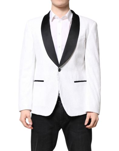 White Nylon Single Breasted Coat Men's Blazer - Dolce & Gabbana - Modalova