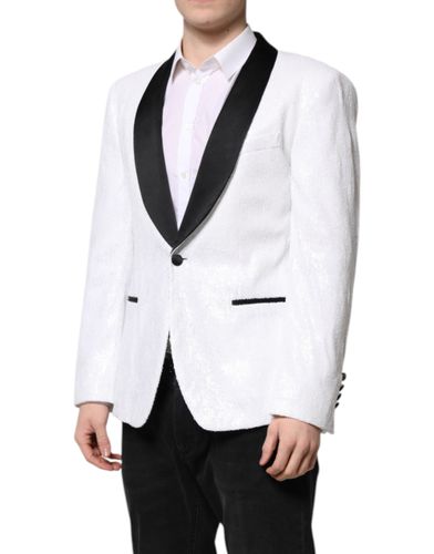 White Nylon Single Breasted Coat Men's Blazer - Dolce & Gabbana - Modalova