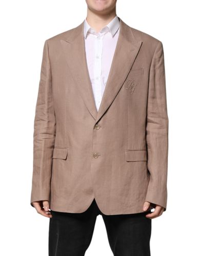 Beige TAORMINA Single Breasted Coat Men's Blazer - Dolce & Gabbana - Modalova