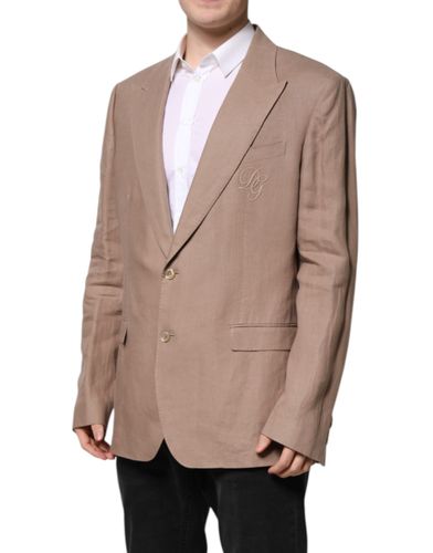 Beige TAORMINA Single Breasted Coat Men's Blazer - Dolce & Gabbana - Modalova