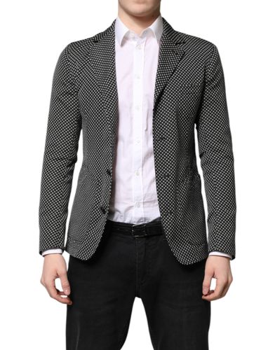 White Patterned Men Suit Coat Men's Blazer - Dolce & Gabbana - Modalova