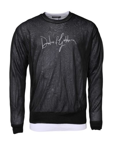 Black White Logo Knitted Pullover Men's Sweater (Pre-Owned) - Dolce & Gabbana - Modalova