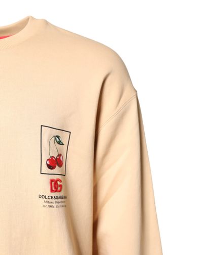 Cherry Print Crew Neck Pullover Men's Sweater - Dolce & Gabbana - Modalova