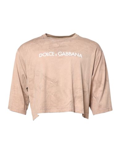 Tie Dye Logo Print Cropped Men's T-shirt (Pre-Owned) - Dolce & Gabbana - Modalova