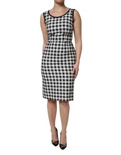 Checkered Sleeveless Sheath Women's Dress - Dolce & Gabbana - Modalova