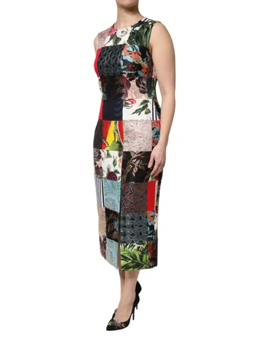 Patchwork Sleeveless Sheath Women's Dress - Dolce & Gabbana - Modalova