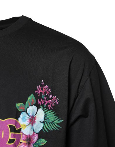 DG Floral Print Crew Neck Men's T-shirt - Dolce & Gabbana - Modalova