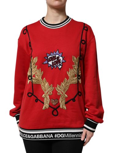 Cotton Queen Sequined Pullover Women's Sweater - Dolce & Gabbana - Modalova
