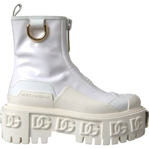 Leather Rubber Logo Ankle Boots Women's Shoes (Pre-Owned) - Dolce & Gabbana - Modalova