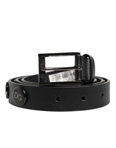 Luxury Leather DG Studs Buckle Men's Belt - Dolce & Gabbana - Modalova