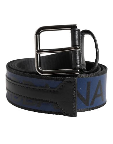 Black Blue DG Logo Silver Metal Buckle Men's Belt (Pre-Owned) - Dolce & Gabbana - Modalova